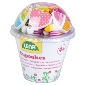 LENA Holzperlen Cupcakes rosa - 3er Set