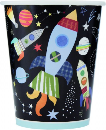 iDISPLAY Idis Plüsch - Outer Space Kartonbecher 250ml, 8 Stk.