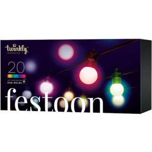 Divers twinkly Smarte Party-Lichterkette FESTOON 20 RGB G45 LED, 10m, 0,5m Abstand IP4