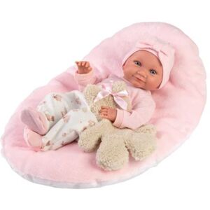 Divers LLORENS - Babypuppe Nica mit Kissen rosa 40cm