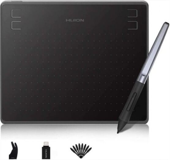 Huion Inspiroy HS64 - Grafiktablet / 6,3 x 4 Zoll Arbeitsbereich / Stiftauflösung 5080 LPI