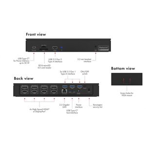 Icy Box IB-DK2288AC - DisplayLink Notebook DockingStation