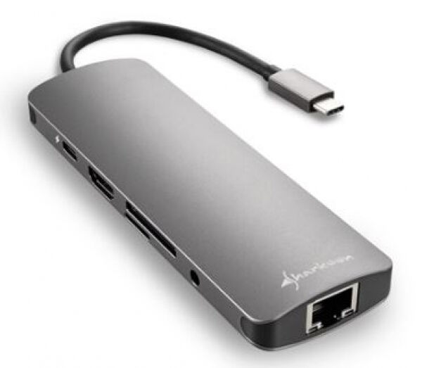 Sharkoon USB 3.0 Type C Combo Adapter - Dunkelgrau