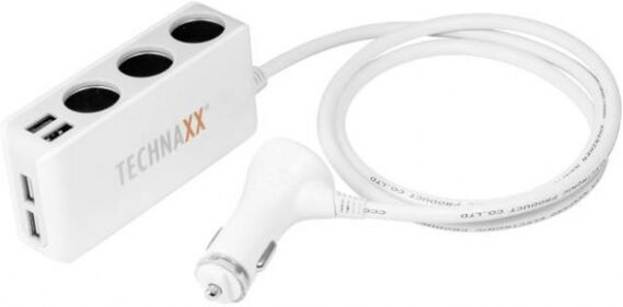 Technaxx TE11 - KFZ Ladegerät 4-Port USB & 3-Socket Car Charger