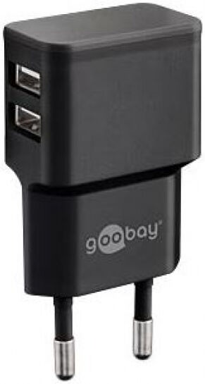 Goobay 44951 - Dual USB-Ladegerät 2,4 A - Schwarz