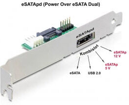 DeLock 61797 - Slotblech eSATAp 1x Port 5 V / 12 V