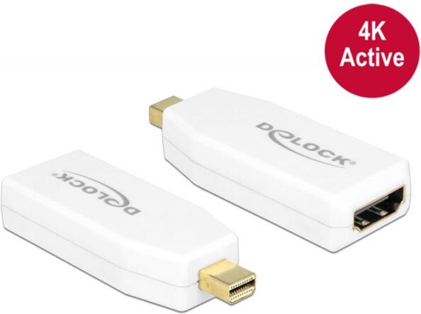 DeLock 65582 - Adapter mini Displayport 1.2 Stecker > HDMI Buchse 4K Aktiv Weiss