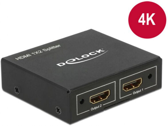 DeLock 87701 - HDMI Splitter 1 x HDMI in > 2 x HDMI out 4K