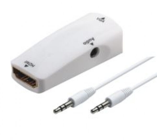 M-Cab Mcab 7200244 - HDMI/VGA Adapter inkl. Audio - vergoldet - Weiss
