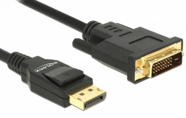 DeLock 85313 - Kabel Displayport 1.2 Stecker > DVI 24+1 Stecker Passiv 2 m schwarz