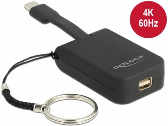 DeLock 63939 - USB Type-C Adapter zu mini DisplayPort (DP Alt Mode) 4K 60 Hz - Schlüsselanhänger