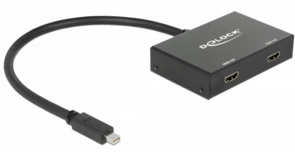 DeLock 87696 - Mini DisplayPort 1.2 Splitter 1 x mini DisplayPort in > 2 x HDMI out 4K