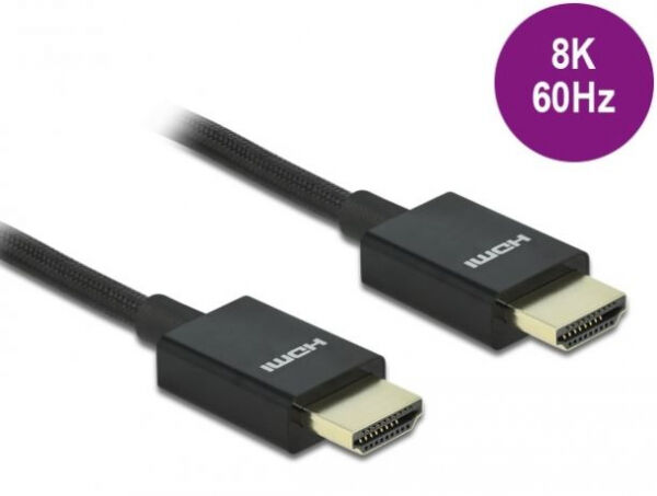 DeLock 85385 - Koaxiales High Speed HDMI Kabel 48 Gbps 8K 60 Hz schwarz - 2 m