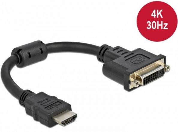 DeLock 65206 - Adapter HDMI Stecker zu DVI 24+5 Buchse 4K 30 Hz 20 cm