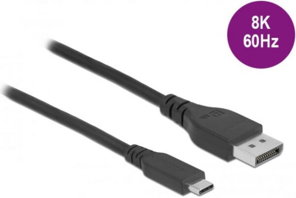 DeLock 86040 - Bidirektionales USB Type-C zu DisplayPort Kabel (DP Alt Mode) 8K 60 Hz /  DP 8K zertifiziert - 1.5m