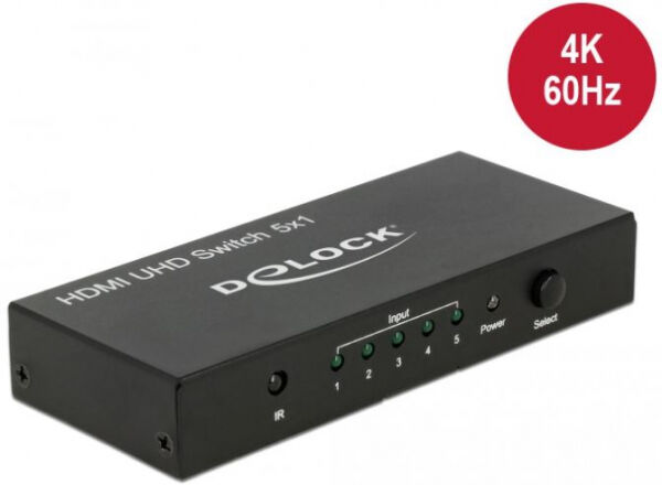 DeLock 18685 - HDMI UHD Switch 5 x HDMI in > 1 x HDMI out 4K