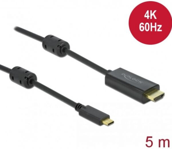 DeLock 85972 - Aktives USB Type-C zu HDMI Kabel (DP Alt Mode) 4K 60 Hz 5 m