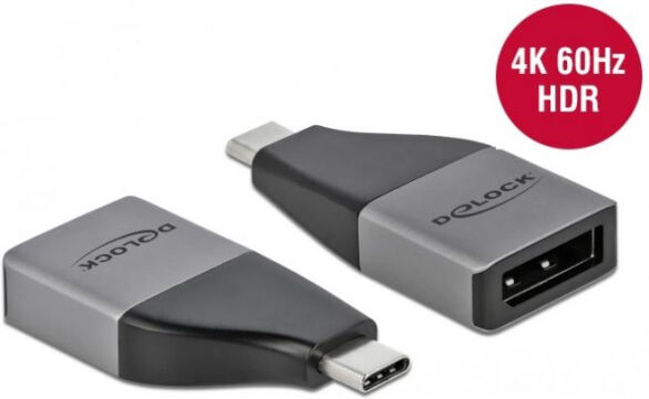 DeLock 64120 - USB Type-C Adapter zu DisplayPort (DP Alt Mode) 4K 60 Hz - kompaktes Design