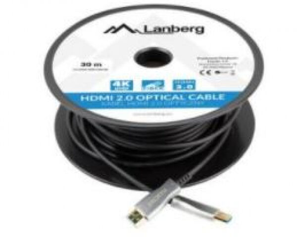 Lanberg CA-HDMI-20FB-1000-BK - Optisches HDMI 2.0 Kabel / 4K - 100m