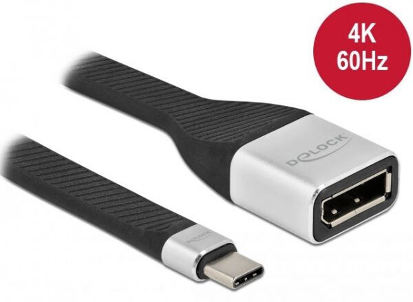 DeLock 86934 - FPC Flachbandkabel USB Type-C zu DisplayPort (DP Alt Mode) 4K 60 Hz - 14 cm