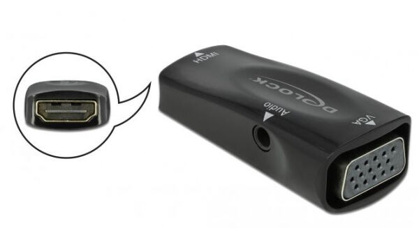 Delock 66560 - Adapter HDMI-A Buchse zu VGA Buchse 1080p mit Audio