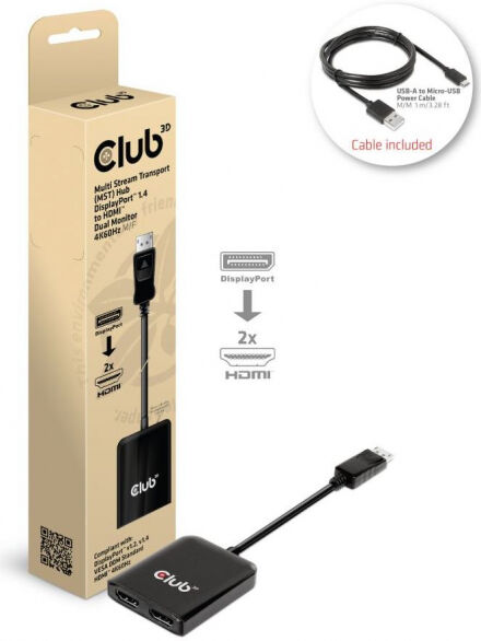 Club 3D CSV-7200H - Displayport 1.4 zu 2 x HDMI