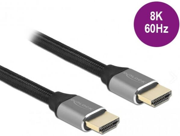 DeLock 83995 - Ultra High Speed HDMI Kabel 48 Gbps 8K 60 Hz grau 1 m zertifiziert