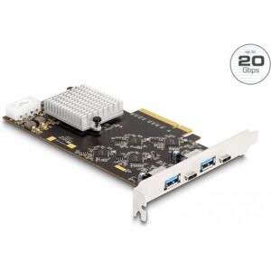 DeLock 90097 - PCI Express x8 Karte mit 2 x USB 20 Gbps USB Type-C Buchse und 2 x USB 10 Gbps Typ-A Buchse - Quad Channel