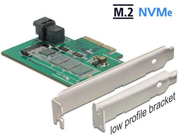 DeLock 89517 - PCI Express Karte > 1 x intern NVMe M.2 PCIe / 1 x intern SFF-8643 NVMe - Low Profile Form Faktor