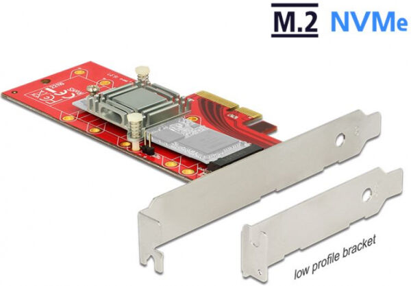 DeLock 89577 - PCI Express x4 Karte > 1 x intern NVMe M.2 Key M 110 mm mit Kühlkörper