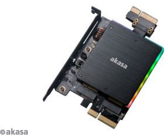 Akasa Dual M.2 PCI-E RGB LED Adapter Karte