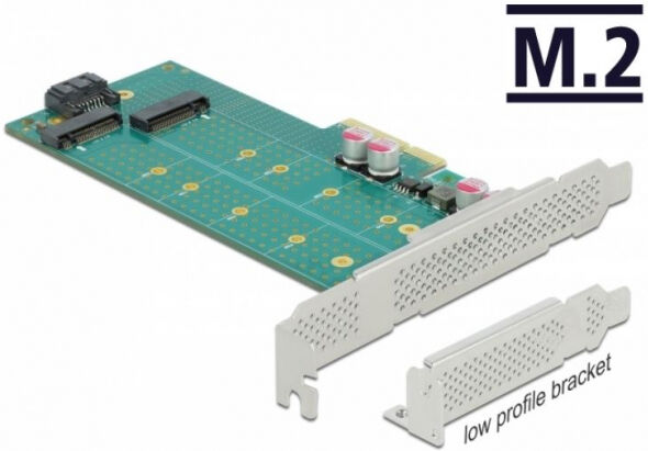 DeLock 89047 - PCI Express x4 Karte zu 1 x M.2 Key B + 1 x NVMe M.2 Key M - Low Profile Formfaktor