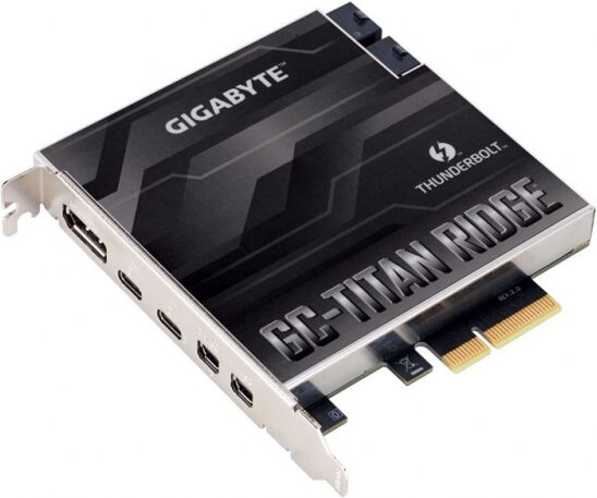 Gigabyte GC-Titan Ridge V2.0 Card - 2x Thunderbolt 3, 1x DisplayPort 1.4, 2x Mini DisplayPort-In 1.4