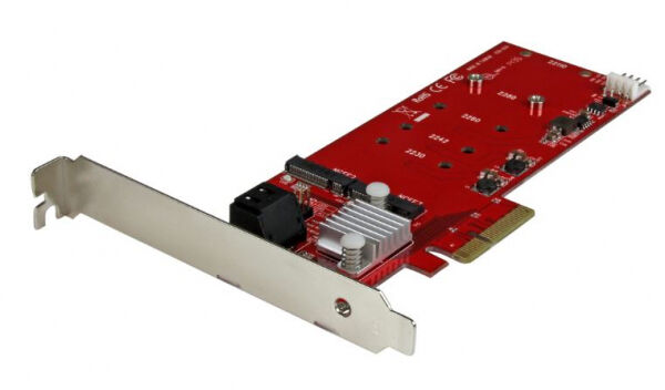 StarTech.com Startech PEXM2SAT3422 - 2x M.2 NGFF SSD RAID Karte plus 2x SATA III Ports - PCIe
