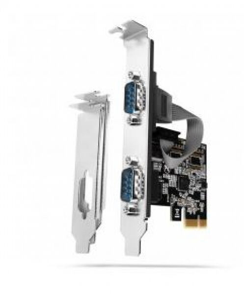 Axagon PCEA-PSN - PCIe-Adapter mit 2x Seriell-Ports - ASIX AX99100 Chipsatz