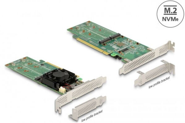 DeLock 90078 - PCI Express x16 Karte zu 4 x intern NVMe M.2 Key M - Low Profile Formfaktor