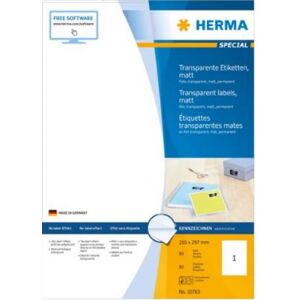 Herma 10783 - Transparente Etiketten 210X297 100 Blatt DIN A4 80 Stück