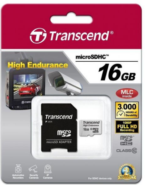 Transcend microSDHC-Card Class10 High Endurance - 16GB