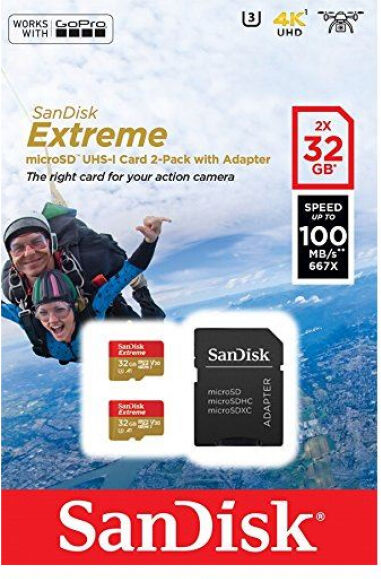 SanDisk microSDHC Card ActionSC UHS-I U3 - 32GB - 2er Pack