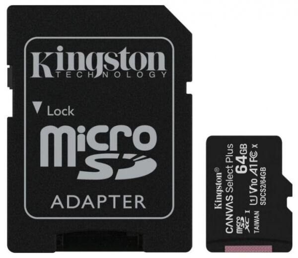 Kingston microSDXC-Card Canvas Select Plus Class10 / UHS-I U1 / A1 - 64GB