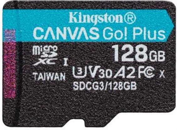 Kingston microSDXC Card Canvas Go Plus V30 / A2 / UHS-I /  U3 - 128GB