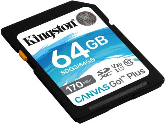 Kingston SDXC-Card Canvas Go Plus Class 10 / UHS-I / U3 / V30 - 64GB