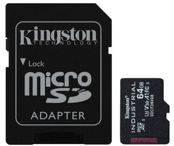 Kingston Industrial Temperature Gen2 R100 microSDXC Card / UHS-I U3, A1, Class 10 - 64GB