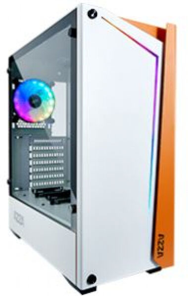 AZZA Apollo 430W-DF2 - Midi-Tower / Tempered Glass - Weiss/Orange