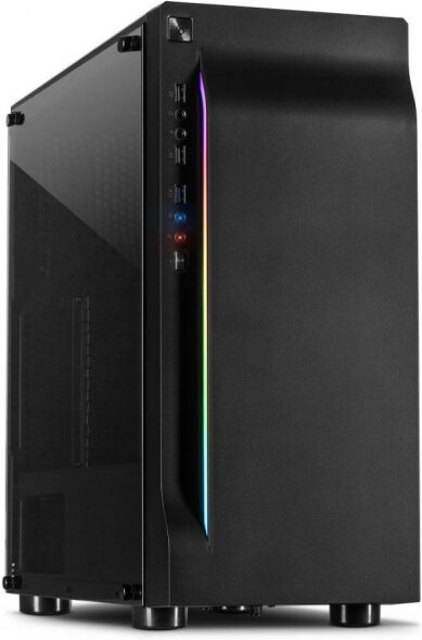 Inter-Tech A-3411 Creek RGB - Midi-Tower / Tempered Glass