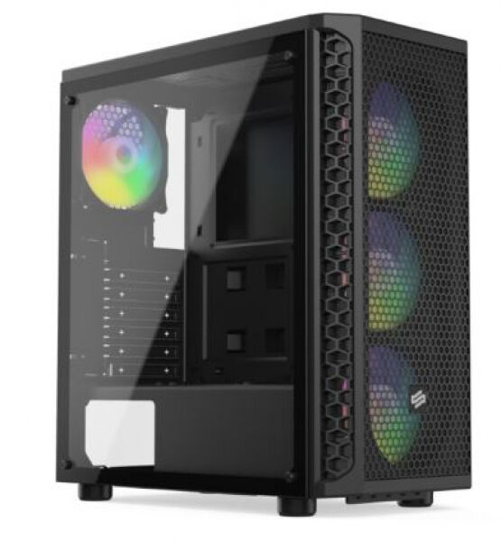 SilentiumPC Signum SG1V EVO TG ARGB - Midi-Tower Gehäue Schwarz / Tempered Glass