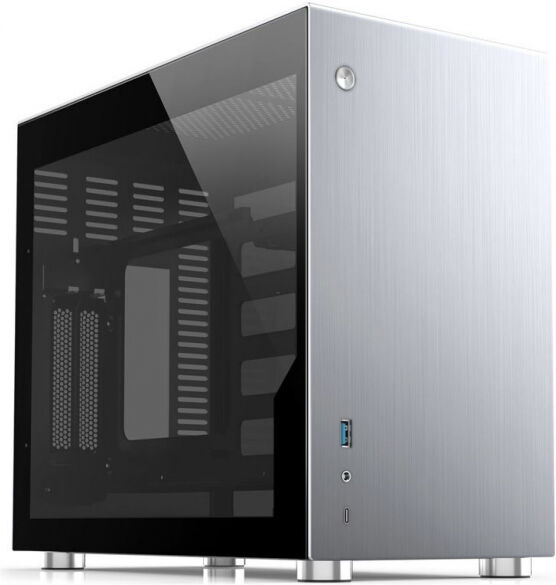 Jonsbo V10 - mini-ITX Case / Tempered Glass - Silber