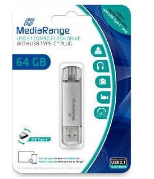 MediaRange MR937 - USB-C 3.0/USB-A 3.0 Stick - 64GB