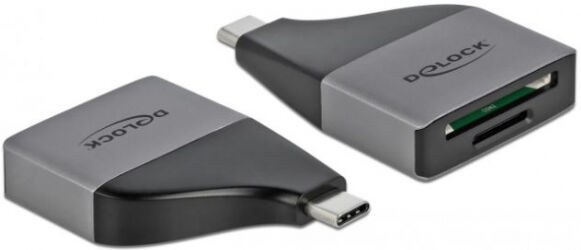 DeLock 64117 - USB Type-C Card Reader für SD / MMC + Micro SD Speicherkarten - kompaktes Design