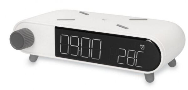 Divers KSiX Alarm Clock Retro Wireless Charger - Digitaler Wecker mit kabelloser Ladefunktion